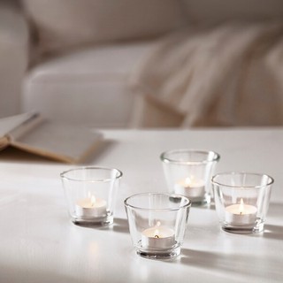 แก้วใส่เทียน candle glass ที่ใส่เทียนทีไลท์ จานรองเทียน ถาดใส่เทียน แก้วรองเทียน GALEJ Tealight holder