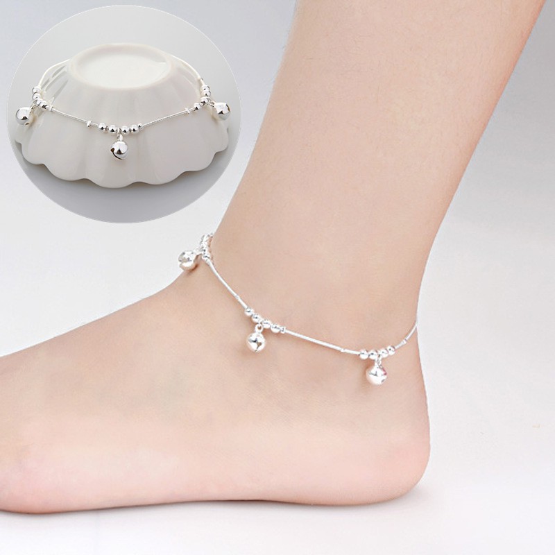 ผู้หญิงเกาหลีแฟชั่น3ระฆัง12ลูกปัดหรูหรากําไลข้อเท้าสร้อยข้อมือกําไลข้อเท้าชายหาด