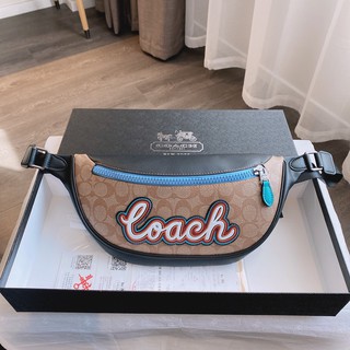 ของแท้ 💯%Coach กระเป๋าคาดเอวผู้ชาย/กระเป๋าคาดเอวกันน้ำแบบสปอร์ต/กระเป๋าสะพายไหล่