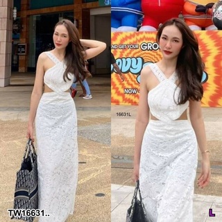 สอบถามสต้อกก่อนโอนค่า ชุดเดรสยาวสีขาว ผ้าลูกไม้มีซัปใน ใส่เที่ยวสวยมาก คาเฟ่ ดินเนอร์ ชิล ออกงาน 16631 มาใหม่