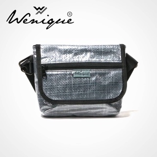 Crossbody bag  รุ่น Cool gray small bag กระเป๋าสะพายข้าง สีเทา ซิบหน้า แบรนด์ Wenique (M007)