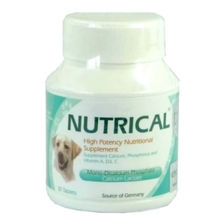 Nutrical High Nutritional supplement dog นูตริแคล อาหารเสริม แคลเซียม สุนัข แบบเม็ด บรรจุ 30 เม็ด