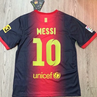 เสื้อกีฬาแขนสั้น ลายทีมชาติฟุตบอล MESSI Barcelona Jersey 12 13 Fans ชุดเยือน สไตล์เรโทร