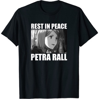 เสื้อยืดโอเวอร์ไซส์เสื้อยืด พิมพ์ลาย Attack on Titan RIP Petra Ral สําหรับผู้ชายS-3XL