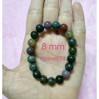 กำไลหินแท้ หินหยก 5 สี  ขนาด 8 mm.