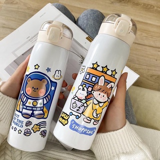 🔥พร้อมส่งจากไทย ค่าส่งถูก🔥500ML กระติกน้ํา สแตนเลส  304 กระติกน้ำ น่ารัก พกพาสะดวก กระติกน้ำสแตนเลส