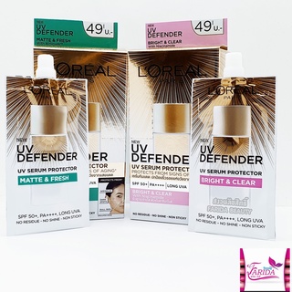 Loreal UV Defender Uv Serum Protector 5.5ml ครีมกันแดด ลอรีอัล เซรั่มกันแดด ครีมซอง เซเว่น