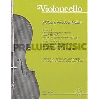 Mozart, Wolfgang Amadeus Sonata for Violoncello (Bassoon) and Piano according K. 292 (196c) BA6974