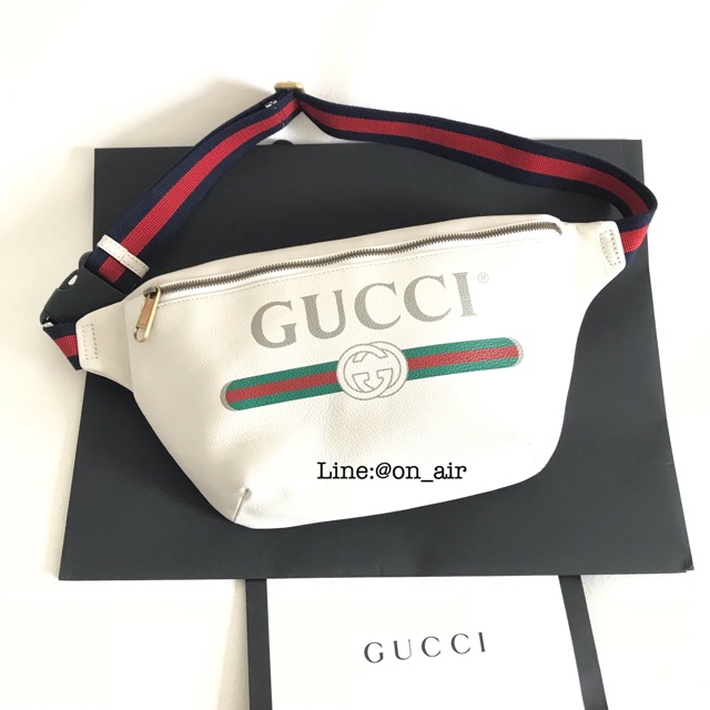 gucci print leather belt bag mini
