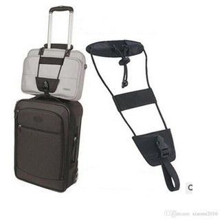 Bag Bungee สายรัดกระเป๋าเดินทาง สีดำ สายรัด กระเป๋าโน๊ตบุ๊ค กระเป๋าเป้ แล็ปท็อป สายรัดติดกระเป๋าล้อลาก(ดำ)