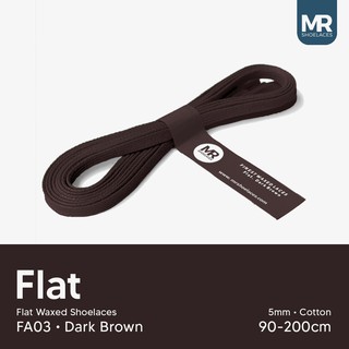 Mr Shoelaces FA03 Dark Brown - เชือกผูกรองเท้าเคลือบ 5 มม. แบนแบน (เชือกผูกรองเท้าแว็กซ์) 90 ซม. 100 ซม. 120 ซม. 200 ซม. - สีน้ําตาลพรีเมี่ยม