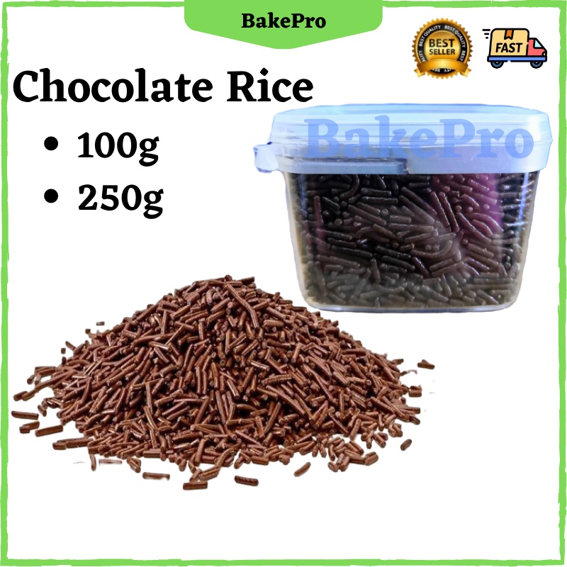 BakePro 100g/250g Premium Chocolate Rice Coklat Urai Coklat Ruce Tabur Sprinkle Choc Rice