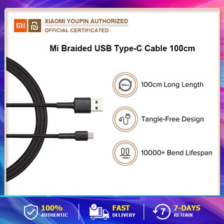 สายชาร์จ Xiaomi Mi USB Type-C Braided Cable 100cm (Red&amp;Black) 480Mbps