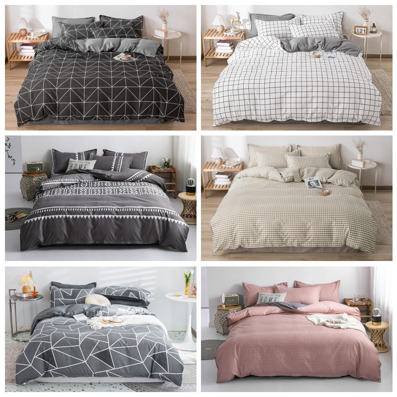 [COD] 4 in 1 Bedding Set Single/ Queen/ King Size Pillowcase Bedsheet