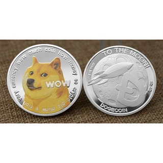 เหรียญคริปโต Dogecoin C สีเงิน เหรียญหมา ชิบะ BTC