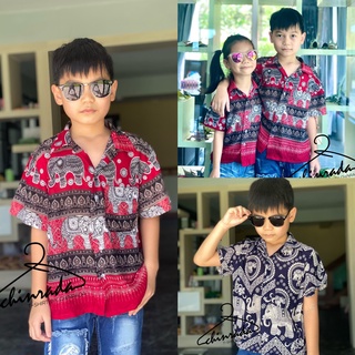 🌴เสื้อฮาวายวินเทจ สำหรับ เด็ก hawaii Kids🌴 เชิ้ตเกาหลีเด็กเล็ก-เด็กโต เนื้อผ้าเรยอนใส่สบาย ส่งเร็ว Set1