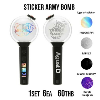 อัพเดทลายใหม่ พร้อมส่ง สติ๊กเกอร์ติดแท่งไฟ BTS [STICKER LIGHTSTICK ARMY BOMB]