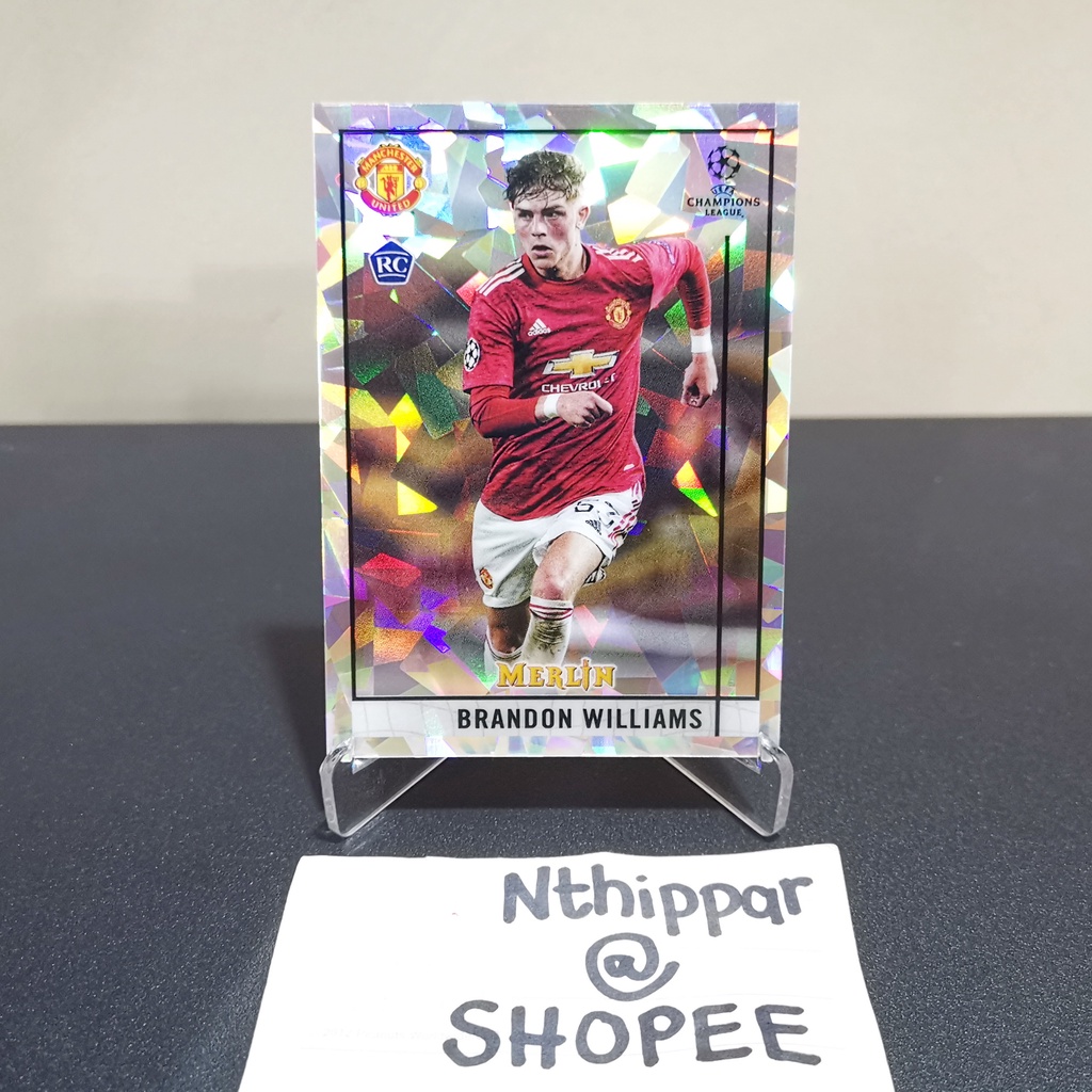 ขาย การ์ด Topps Chrome Merlin Uefa 2020-21 Brandon Williams RC Atomic /250 Crack Manchester United แ