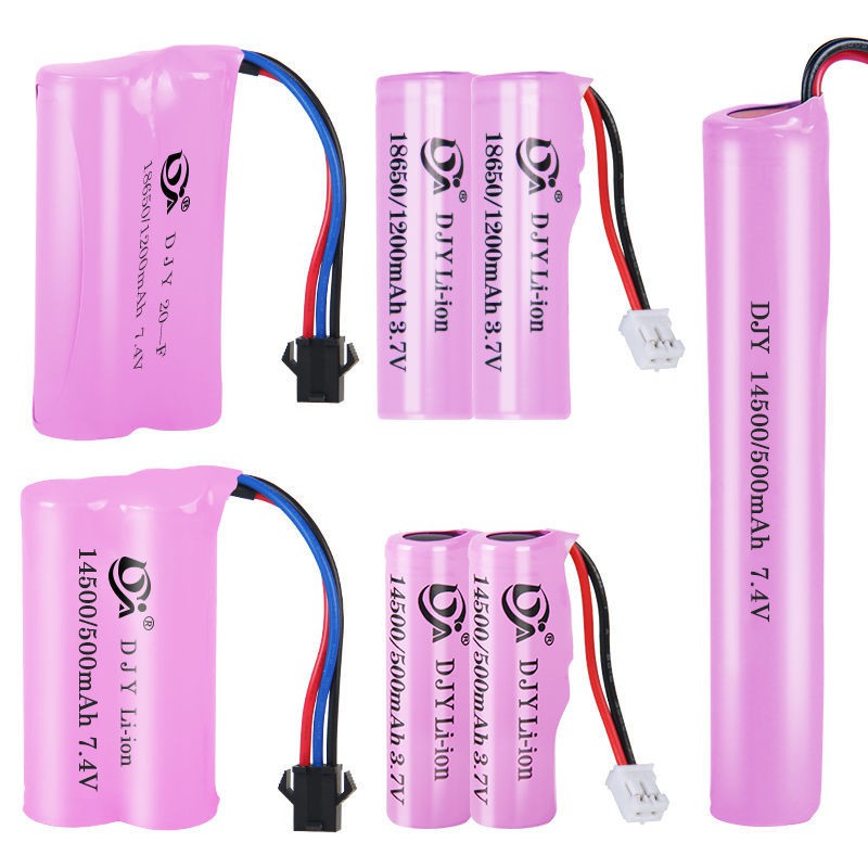 14500 18650 lithium battery pack 3.7V 7.4V rechargeable battery toy car battery small fan