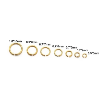 ห่วงสแตนเลส ชุบทองสีทอง 14k ขนาด 3-8 มม. สําหรับเครื่องประดับ Diy เครื่องประดับงานแฮนด์เมด (พร้อมจัดส่งในไทย)