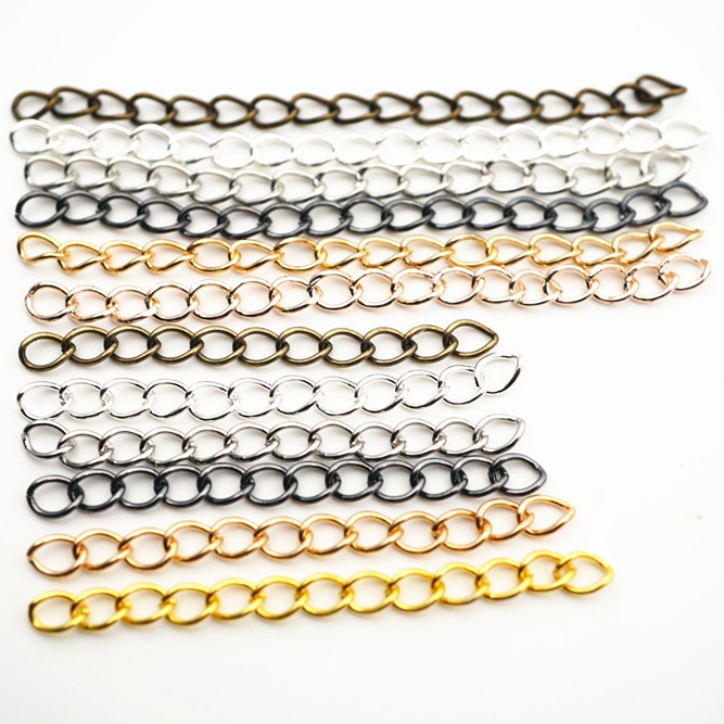 100 ชิ้น / ถุง สร้อยคอ สายโซ่ต่อขยาย เครื่องประดับ diy อุปกรณ์เสริม หางโซ่ เครื่องประดับ โซ่ต่อขยาย