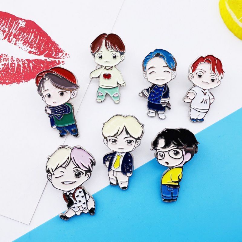 Bts TinyTan enemal เข็มกลัด Pin/ตัวอักษร Badge เข็มกลัด v Jk jimin Suga Jin Jhope Rm