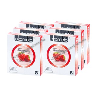 ถุงยางอนามัย Okamoto Strawberry 6 กล่อง (12 ชิ้น)
