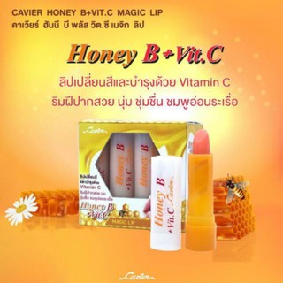 [กล่อง 12 แท่ง] CAVIER HONEY B+VIT.C MAGIC LIP ลิปคาเวียร์ ฮันนี่บี+วิตซี