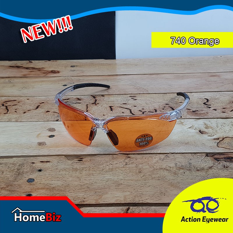 Action Eyewear รุ่น 740 Orange แว่นตานิรภัย, กันแดดกัน...UV-ใส่เที่ยว ใส่ออกกำลังกาย