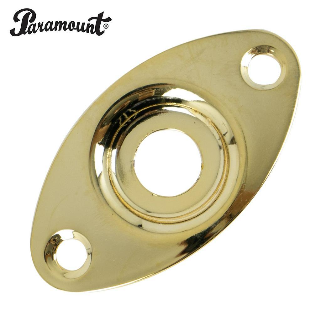Paramount® HJ002 (Gold) แผ่นปิดแจ็คกีตาร์ ฝาครอบแจ็คกีตาร์ไฟฟ้า แบบทรงรี (Output Jack Guitar Plate S