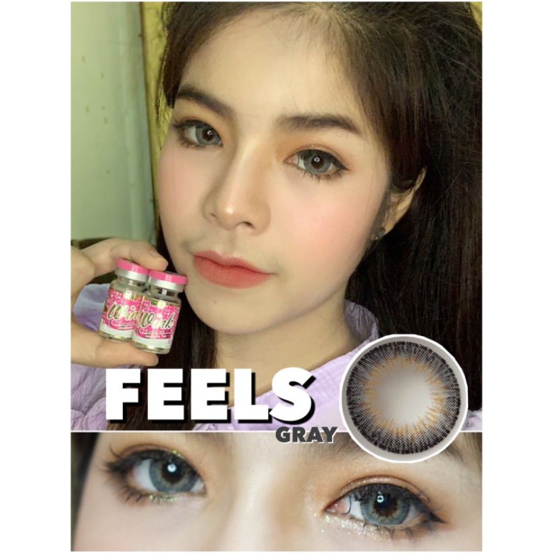 บิ๊กอาย/คอนแทคเลนส์ Feels/ Cat woman gray สีเทาตาโต