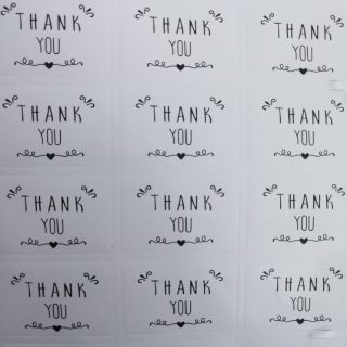 ขั้นต่ำ2แผ่น สติ๊กเกอร์ คำขอบคุณ White Thank you Sticker Label สติกเกอร์ ซีล ขอบคุณ ป้ายสติกเกอร์ ของขวัญ การ์ดแต่งงาน