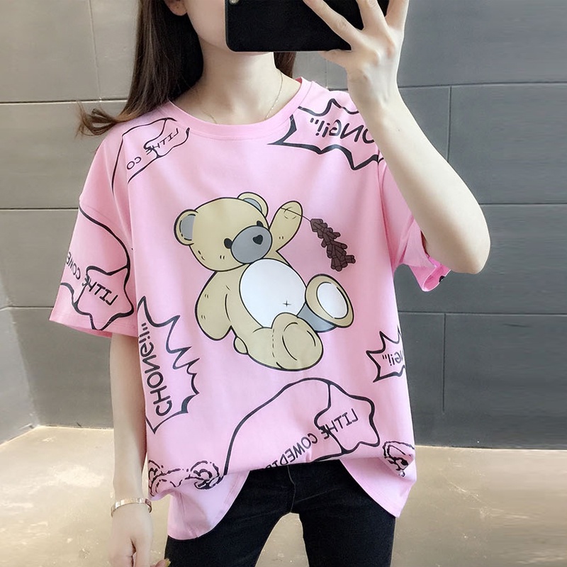 chaochao shop เสื้อยืดลายการ์ตูนโทนสีเทลสีสันสดใส ปังได้ทุกลุคทุกแนว ร้านขายสินค้าจากโรงงาน #HAN SY SOCIETY