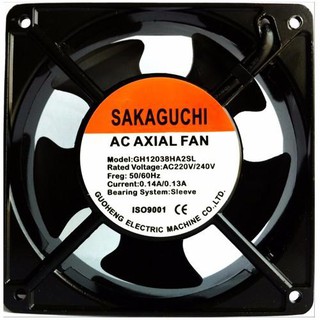 พัดลม 4.5 นิ้ว AC 220V 12cm RACK FAN/Cooling Fan ตัวขอบพัดลมเป็นเหล็ก ระบายความร้อน Black ใช้ไฟบ้าน