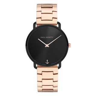 Paul Hewitt Watch Miss Ocean Line Black Sunray Metal Strap IP Rose Gold