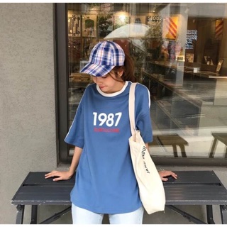 เสื้อยืดโอเวอร์ไซส์ ลาย 1987แถบแขน