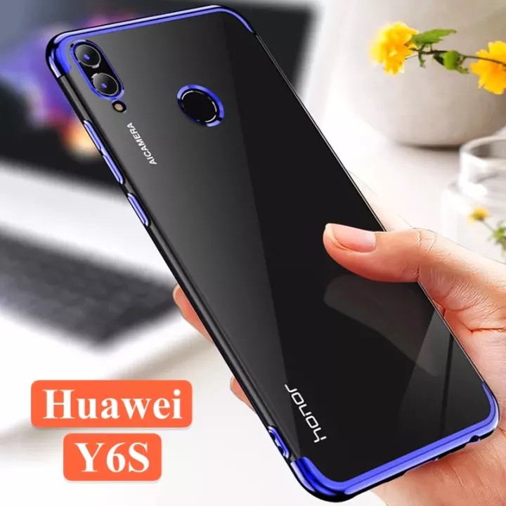 Case Huawei Y6 2019 / Y6s เคสหัวเว่ย Y6S เคสนิ่ม TPU เคสใสขอบสี สินค้ามาใหม่ สีดำ สีแดง สีนำเงิน เคสสวยและบาง ขายดีมาก