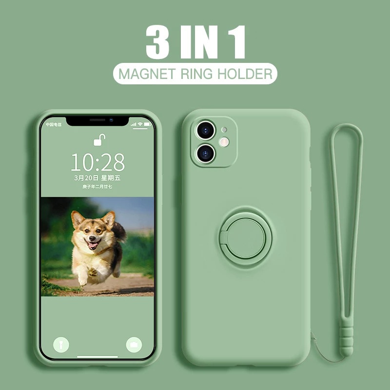 เคสโทรศัพท์มือถือ ซิลิโคนนิ่ม พร้อมแหวนขาตั้ง สําหรับ IPhone 12 Pro MAX Xs MAX XR Xs X 11 L05