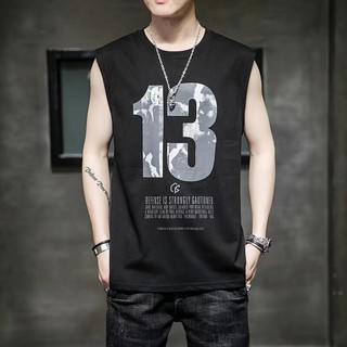 เสื้อกล้ามชาย เสื้อกล้ามแขนกุดผู้ชายสกีนตัวเลข13 ทรงHIPHOP รหัสTT86