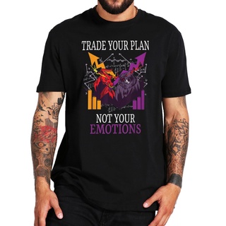 เสื้อยืด ผ้าฝ้าย พิมพ์ลาย Trade Your Plan Not Your Emotions แฟชั่นฤดูร้อน สําหรับคู่รักS-5XL