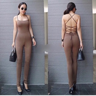 Sexy📌Jumpsuit ขายาว โชว์หลังเซ๊กซี่มาก เปรี้ยวสุด ต้องเหลียวหลังมองเลยคะ