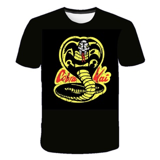 [S-5XL] เสื้อยืดลําลอง แขนสั้น พิมพ์ลาย Cobra Kai 3 มิติ โอเวอร์ไซซ์ โอเวอร์ไซซ์ แฟชั่นฤดูร้อน สไตล์สตรีท สําหรับผู้ชาย