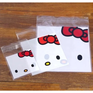 ซองพลาสติกใส มีกาว ลาย Hello kitty น่ารักมาก ขนาด7x7 10x10 14x14cm. ขาย 10,50,100 ใบขึ้นไป