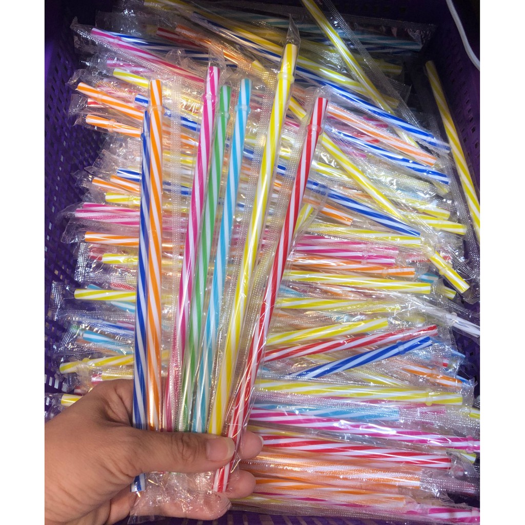 หลอดดูดน้ำพลาสติกรักษ์โลก หลอดพลาสติกแข็ง ใช้ซ้ำได้