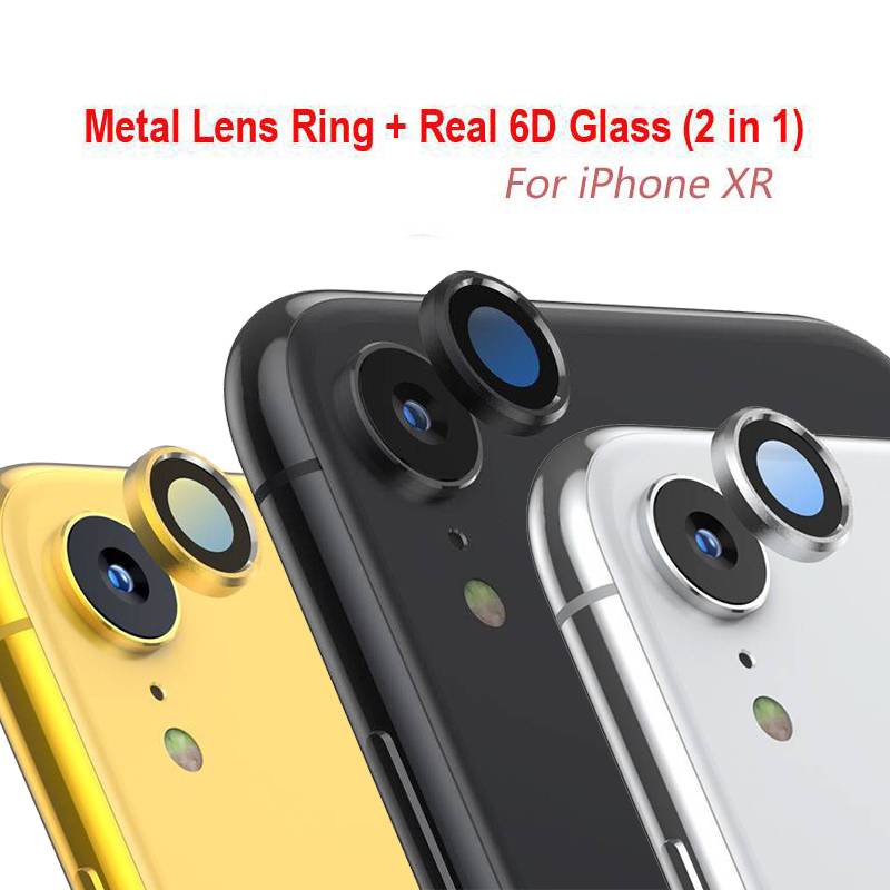 สําหรับ iPhone XR X XS MAX ตัวป้องกันเลนส์กล้องด้านหลัง Integral ประเภทกระจกนิรภัย + กรอบโลหะกลับเลนส์กล้องกรณีแหวนฝาครอบ Protector