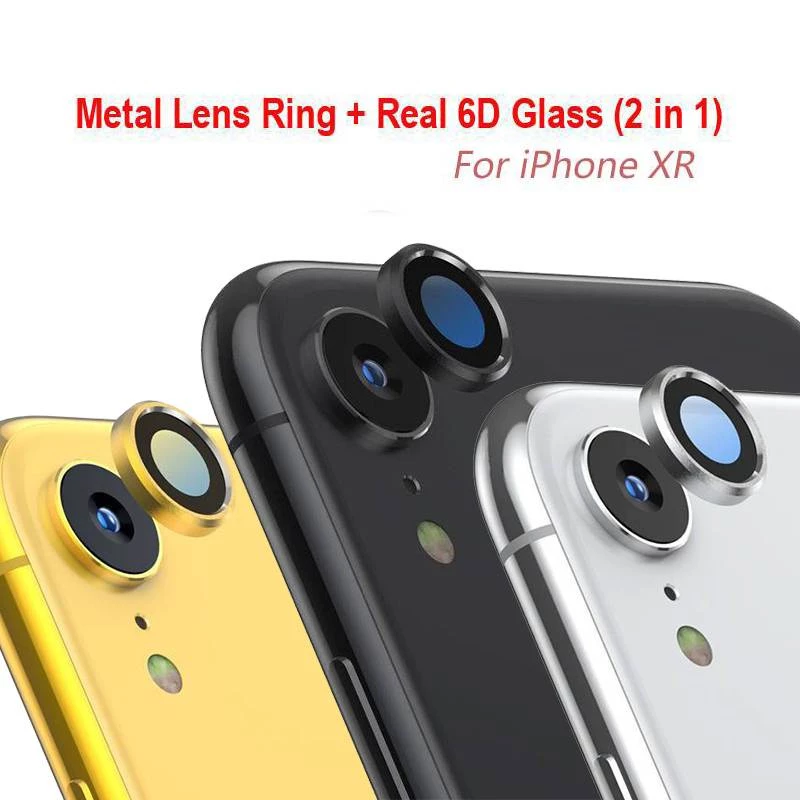 สําหรับ iPhone XR X XS MAX ตัวป้องกันเลนส์กล้องด้านหลัง Integral ประเภทกระจกนิรภัย + กรอบโลหะกลับเลนส์กล้องกรณีแหวนฝาครอบ Protector