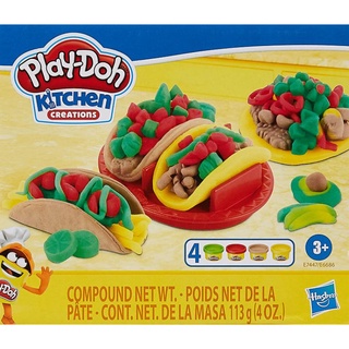 Play-Doh Kitchen Creations Taco Time Play Food Set with 4 Non-Toxic Colors