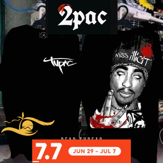 เสื้อแฟชั่นผญ sexy - 2PAC Tupac Shakur เสื้อยืดเสื้อผ้าหลวมผ้าฝ้ายสไตล์วินเทจสําหรับผู้ชายเสื้อยืดข