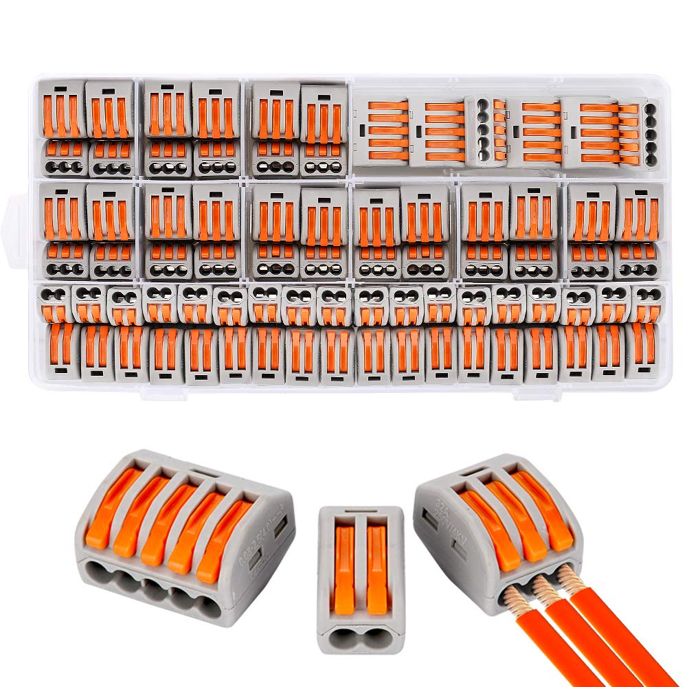 100Pcs Electrical Cable Wire Connector Pushin Terminal Block Cable