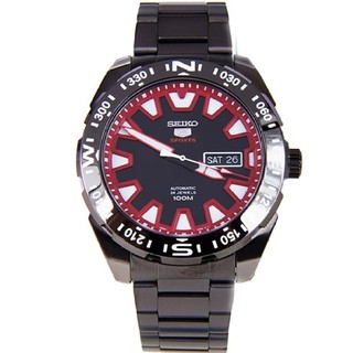 SEIKO นาฬิกาข้อมือผู้ชาย SPORTS 5 Automatic สายสแตนเลส สีดำ/สีแดง รุ่น SRP749K1